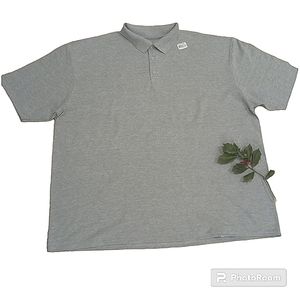 Polo Men Shirt Extra Large Cotton Blend Gray Stretchy Comfy Short Sleeve Basic